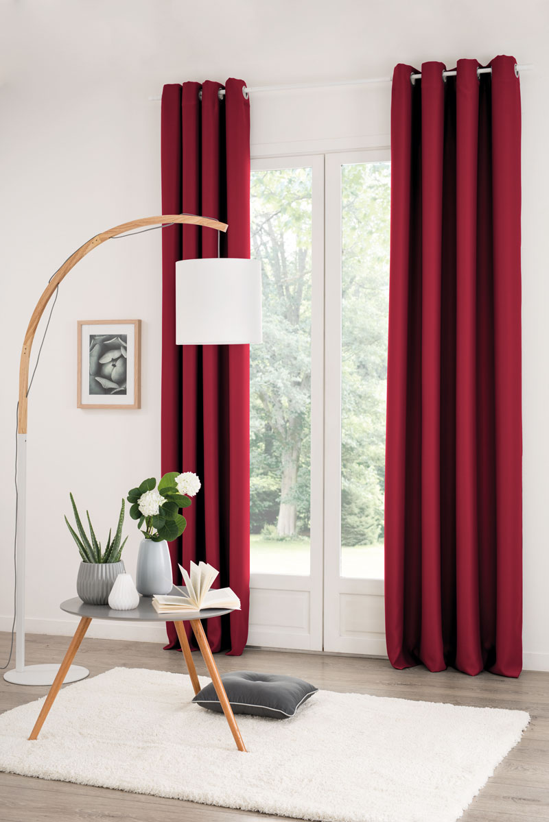 Shading cloth red Ready Made Curtain