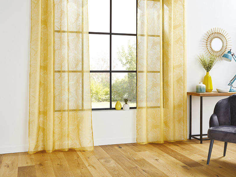 Burnt-out-cloth-yellow ready made curtain