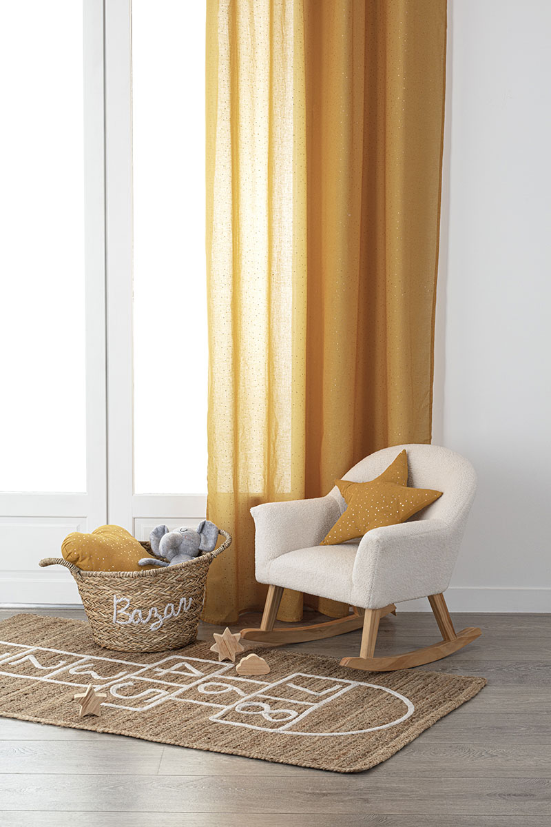 Cotton bronzing small triangle yellow ready made curtain