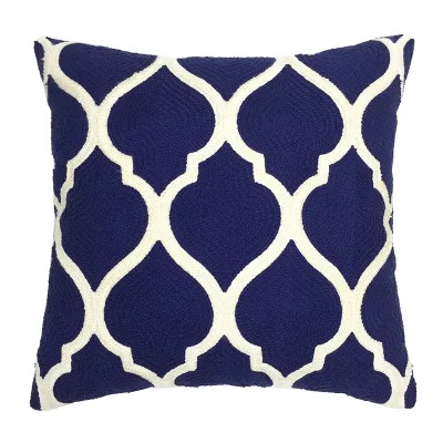 American Blue Wool Embroidery Pillow Leather Sofa Cushion Cover Model Room Living Room by Package Export Geometry Pillow