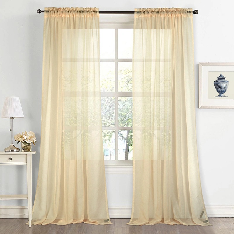 Simple Plain Window Gauze Curtain Yarn Finished Living Room Bedroom Balcony Shading Curtain Yarn Matching Spot