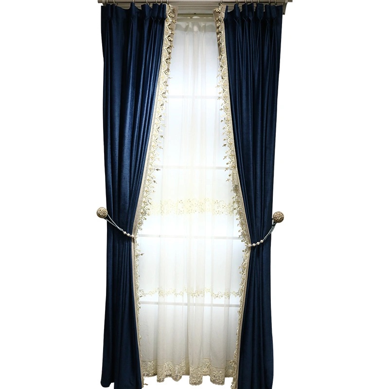 Modern Light Luxury Simple Silk Flannelette Embossed Elegant Living Room Bedroom Shading Curtain Cloth Products