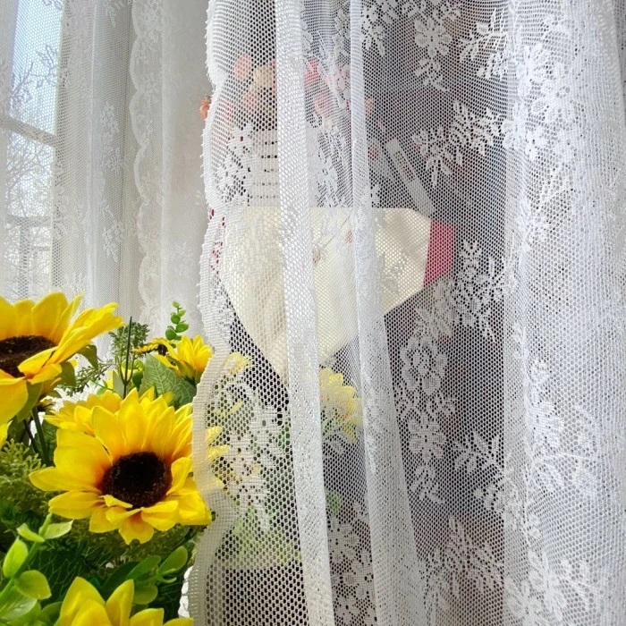 Nordic Lace Window Screen American Jacquard Curtain