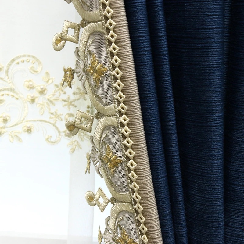 Modern Light Luxury Simple Silk Flannelette Embossed Elegant Living Room Bedroom Shading Curtain Cloth Products