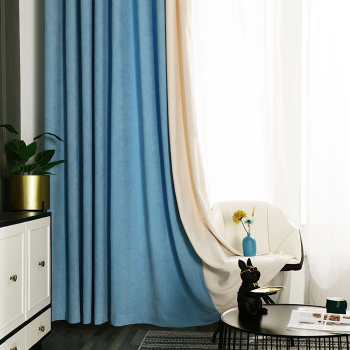 Morandi Color Curtain Custom Bedroom Curtain Fabric Wholesale Thickened Curtain Cloth High Shade Pure Color Curtain Finished Products