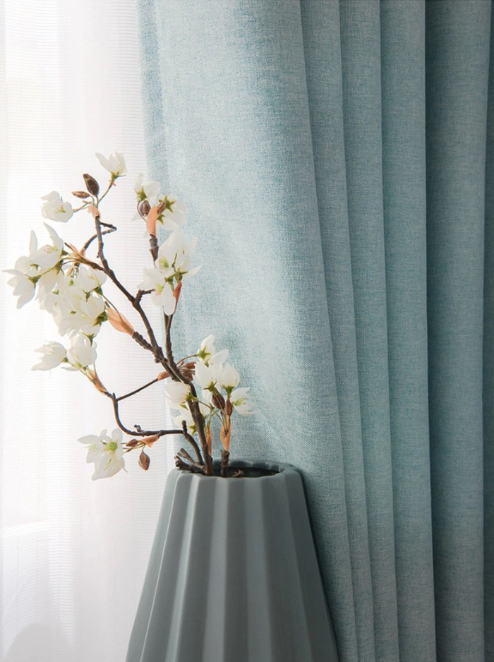 Velvet Hemp Grey Curtain Nordic Simple Style Shading Bedroom Warm Living Room Modern Light Luxury