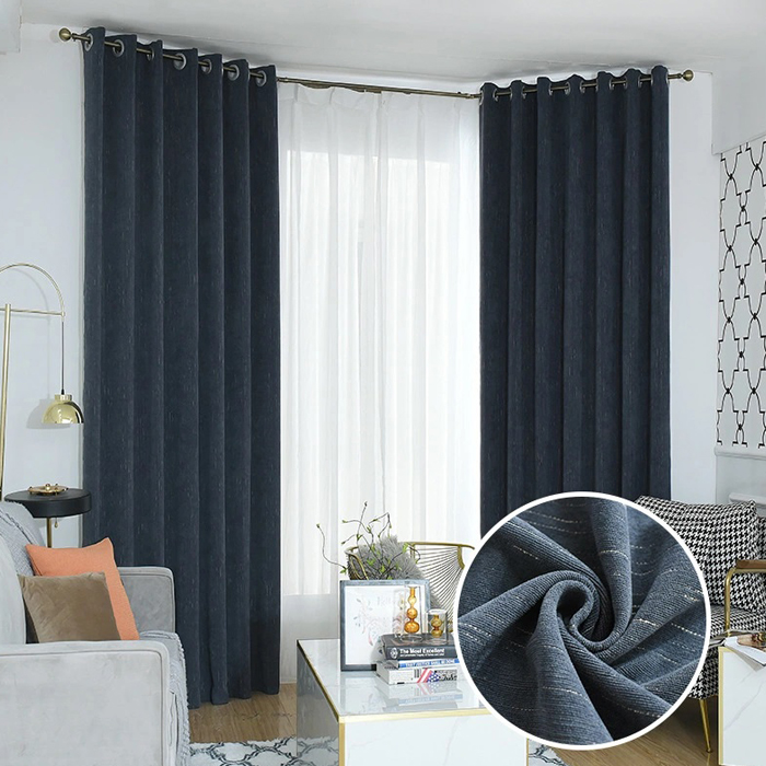 Chenille Plain Curtain Living Room Bedroom Curtain Finished Customization